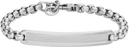 Fossil JF04767040 - Heren Armband - Gepolijst staal - Zilverkleurig