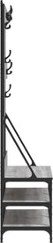 vidaXL - Kledingrek - met - schoenenrek - 100x40x184cm - grijs - sonoma - eikenkleur