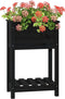 vidaXL - Plantenbak - met - schap - 54x34,5x81 - cm - massief - grenenhout - zwart