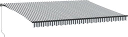 vidaXL - Luifel - handmatig - uittrekbaar - en - LED - 500x350 - cm - antraciet - en - wit