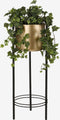 Mica Decorations Sverre Bloempot op Standaard - H81 x Ø27 cm - Metaal - Goud, Zwart