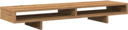 vidaXL - Monitorstandaard - 100x27x15 - cm - bewerkt - hout - artisanaal - eiken