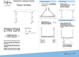 Schaffenburg Easyo - Elektrisch Zit-Sta Bureau - Hoogte 76-119 cm - Wit/Wengé
