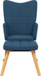vidaXL - Schommelstoel - met - voetenbank - stof - blauw