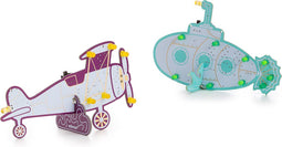 Whadda Set met 2 educatieve soldeerkits, duikboot, tweedekker, retrodesign