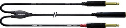 Cordial CFY 0.3 KPP - Audio Y-adapter 1x 6,3mm female - 2x 6,3mm male - Zwart (30 cm)