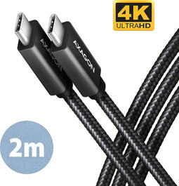 Axagon BUCM32-CM20AB - Aansluitkabel USB-C - 2 m 20 Gbit/s gegevensoverdracht - Zwart