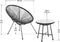 Juskys Ostana - Balkonset - 3-delig - 2 fauteuils en tafel - Zwart