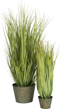 J-Line grassen Wild in pot - meetal/kunststof - groen - large