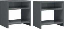 vidaXL - Nachtkastjes - 2 - st - 40x30x40 - cm - bewerkt - hout - grijs