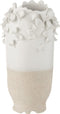 J-Line Vaas Anemone Keramiek Wit/Beige Large - Bloemenvaas 45.00 cm hoog