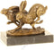 BRONZEN BEELD VAN TWEE RENNENDE HAZEN