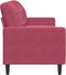 vidaXL - Driezitsbank - 180 - cm - fluweel - wijnrood