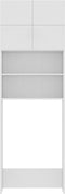vidaXL - Wasmachinekast - 64x25,5x190 - cm - hoogglans - wit