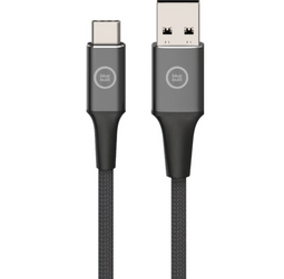 BlueBuilt USB-A naar USB-C Kabel - 1.5m - Nylon - Zwart