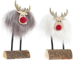 Kerstversiering DKD Home Decor Polyester Rendier (7 x 5 x 16 cm) (2 Stuks)