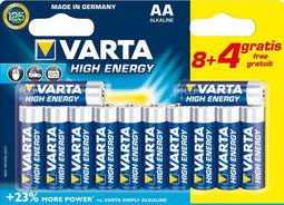 Varta High Energy AA - Alkaline Batterijen 1,5 V - 12 stuks