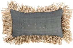 De Katoenen Bonita Kussenhoes - Naturel Zwart - 30x50