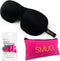 SMUG 3D Slaapmasker met Roze Oordopjes en Opbergzakje - 100% Verduisterend - Ergonomisch Oogmasker - Zwart