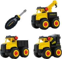 Stanley Constructiespeelgoed Set 57-Delig - Bouwpakket voor Bulldozer, Kiepwagen en Graafmachine - I