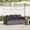 vidaXL - Tuinbank - 3-zits - met - kussens - poly - rattan - grijs