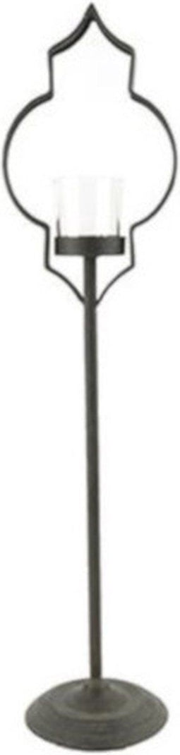 Countryfield - Waxinelichthouder - Sahar - L - 77,2 Cm - Nikkel - Zwart - L17 x B18,5 x H77,2 cm