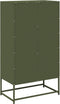 vidaXL - Hoge - kast - 68x39x123 - cm - staal - olijfgroen