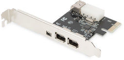Digitus DS-30201-5 - PCI Express Card - Firewire 1394a (3+1 ports) - Zwart