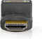 HDMI-Adapter - HDMI Connector - HDMI Female - Verguld - 270° Gehoekt - ABS - Antraciet - 1 Stuks - Window Box