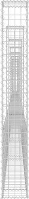 vidaXL - Schanskorf - U-vormig - met - 8 - palen - 860x20x150 - cm - ijzer