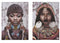 Set van 2 Schilderijen Canvas Afrikaanse 70 x 50 x 1,5 cm (6 Stuks)