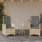 vidaXL - Tuinstoelen - 2 - st - verstelbaar - kussens - poly - rattan - gemengd - beige
