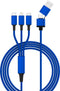 Smrter USB-laadkabel USB 2.0 USB-A stekker, USB-C stekker, Apple Lightning stekker, USB-micro-B stekker 1.20 m Blauw SM