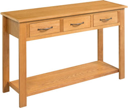 vidaXL - Wandtafel - 110x35x75 - cm - massief - eikenhout