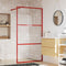 vidaXL - Inloopdouchewand - transparant - 115x195 - cm - ESG-glas - rood