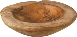 J-Line Schaal Igor Onregelmatig Teak Hout Naturel Small
