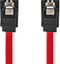 SATA Kabel - 1.5 Gbps - SATA 7-Pins Female - SATA 7-Pins Female - Vernikkeld - 0.50 m - Plat - PVC - Rood - Envelop