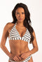 Beachlife Identity - Triangel bikinitop - Uitneembare padding - Grijs/Wit/Gestreept