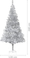 vidaXL - Kunstkerstboom - met - standaard - 240 - cm - PET - zilverkleurig