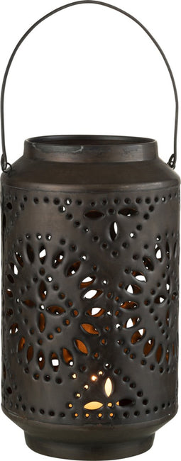 J-Line lantaarn Hoog Geperforeerd - ijzer - zwart