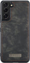 Caseme - Vintage 2 in 1 portemonnee hoes - Geschikt voor Samsung Galaxy S22 Plus / S22+ - Zwart
