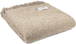 Plaid Almond Diagonaal Gestreept Weefpatroon - 50% Recycled wol - 150x183cm - Tweedmill UK