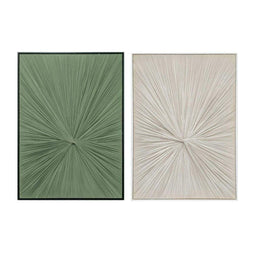 Schilderij Home ESPRIT Groen Beige Modern (2 Stuks)
