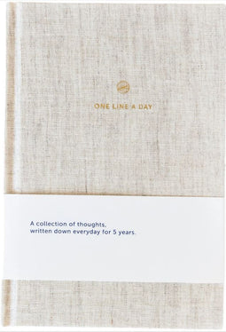 A Journal - Dagboek A-Journal One Line A Day Linen lijn | 6 stuks