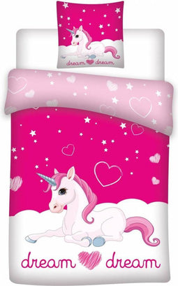 Unicorn Dream - Dekbedovertrek - Eenpersoons - 140 x 200 cm - Roze - Copy