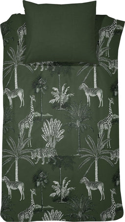 Cinderella - Zanzibar - Dekbedovertrek - Katoen - 140x200/220 cm - Donkergroen