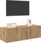 vidaXL - TV - Wandkast - met - LED - Verlichting - Artisan - Eiken - 100x35x31 - cm