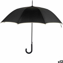 Paraplu Zwart Crème Metaal Vezel 95 x 95 x 86 cm (12 Stuks)