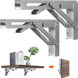 Opklapbare Plankbeugels - Roestvrij staal - 8 inch - Zilver (2 stuks)