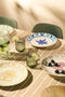 Mica Decorations Clayton Dinerbord - Set van 4 - Steengoed - Groen Blauw Geel Lila (4 stuks)